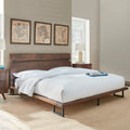 Pasco Queen Bed Dark Brown Queen Dark Brown Faux Leather