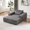 75 Inch Corduroy Sponge Sofa Lounge Chair,No Assembly Required,Fluffy Modern Sleeper Chair For Indoor Living Room Bedroom Grey Foam Corduroy 1 Seat