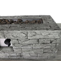 Fiber Reinforced Concrete Propane Natural Gas Fire Pit Table Stone Gray Modern Stone Concrete