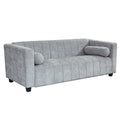 78.7''Upholstered Sofa For Living Room, Bedroom, Salon, Simplified Style Light Gray Polyester 3 Seat