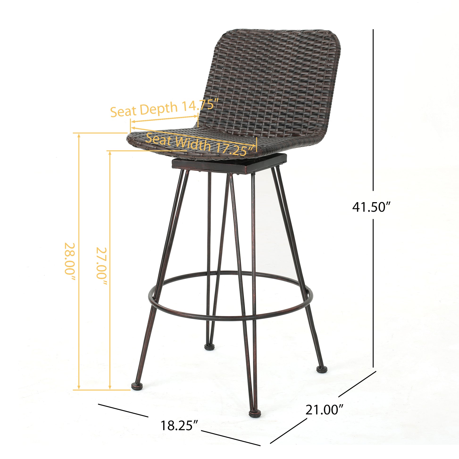 Rattan Bar Chair Brown Rattan