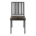 Brown And Black Slat Back Side Chair Set Of 2 Solid Brown Black Dining Room Modern Side Chair Slat Back Set Of 2 Wood Metal