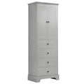 Storage Cabinet with 2 Doors and 4 Drawers for grey-mdf