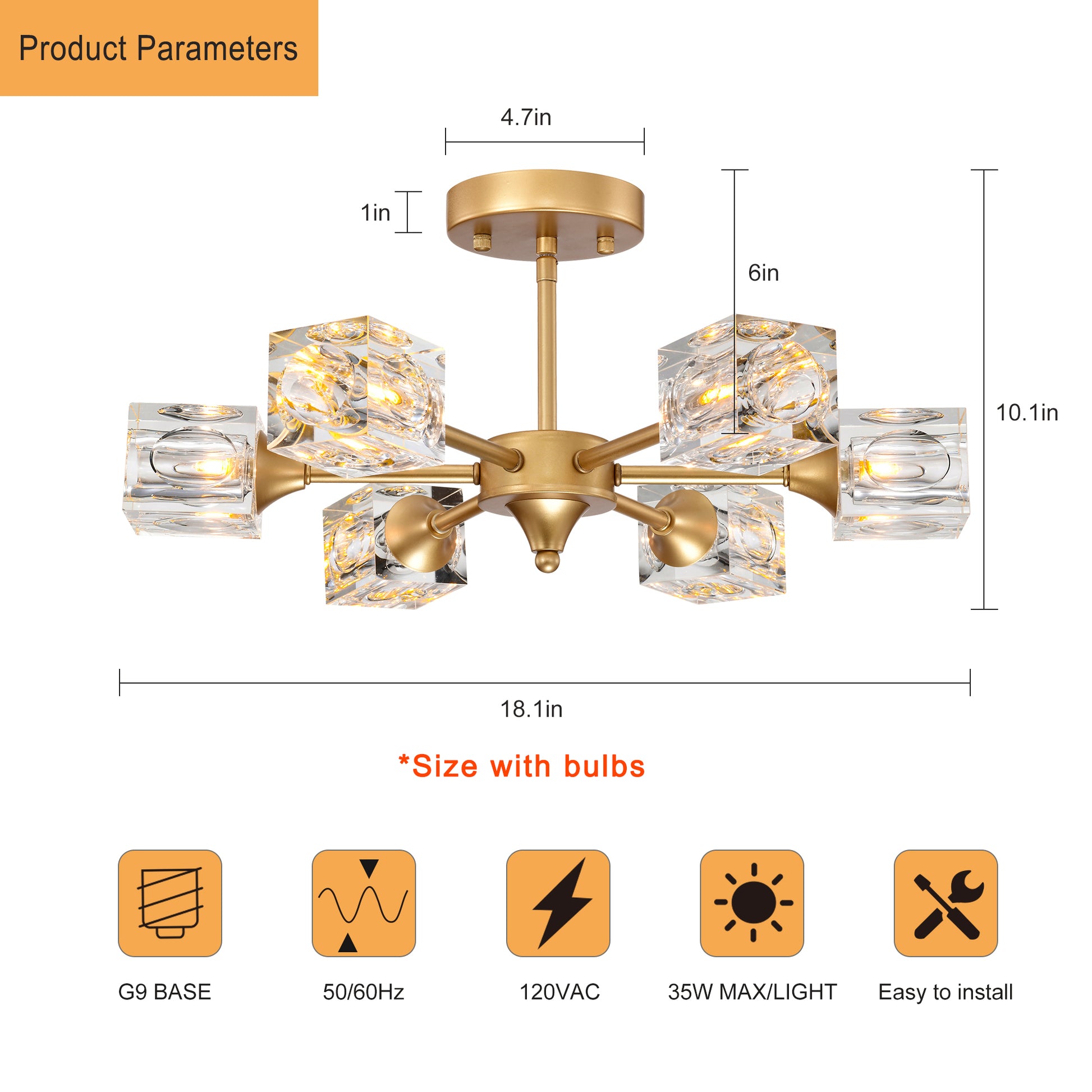Modern Luxurious Crystal Ceiling Light, 6 Lights G9 Bulb Modern Crystal Ceiling Light For Dining Room, Pendant Lamp Ceiling Lighting For Living Bedroom Hall Balcony Matte Gold Gold American Design,Luxury,Modern,Vintage Metal Crystal