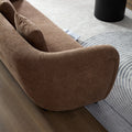 Wks6 Camel Color Plush Sofa, 88.89* 35.04* 28.74 Camel Luxury Fabric 3 Seat