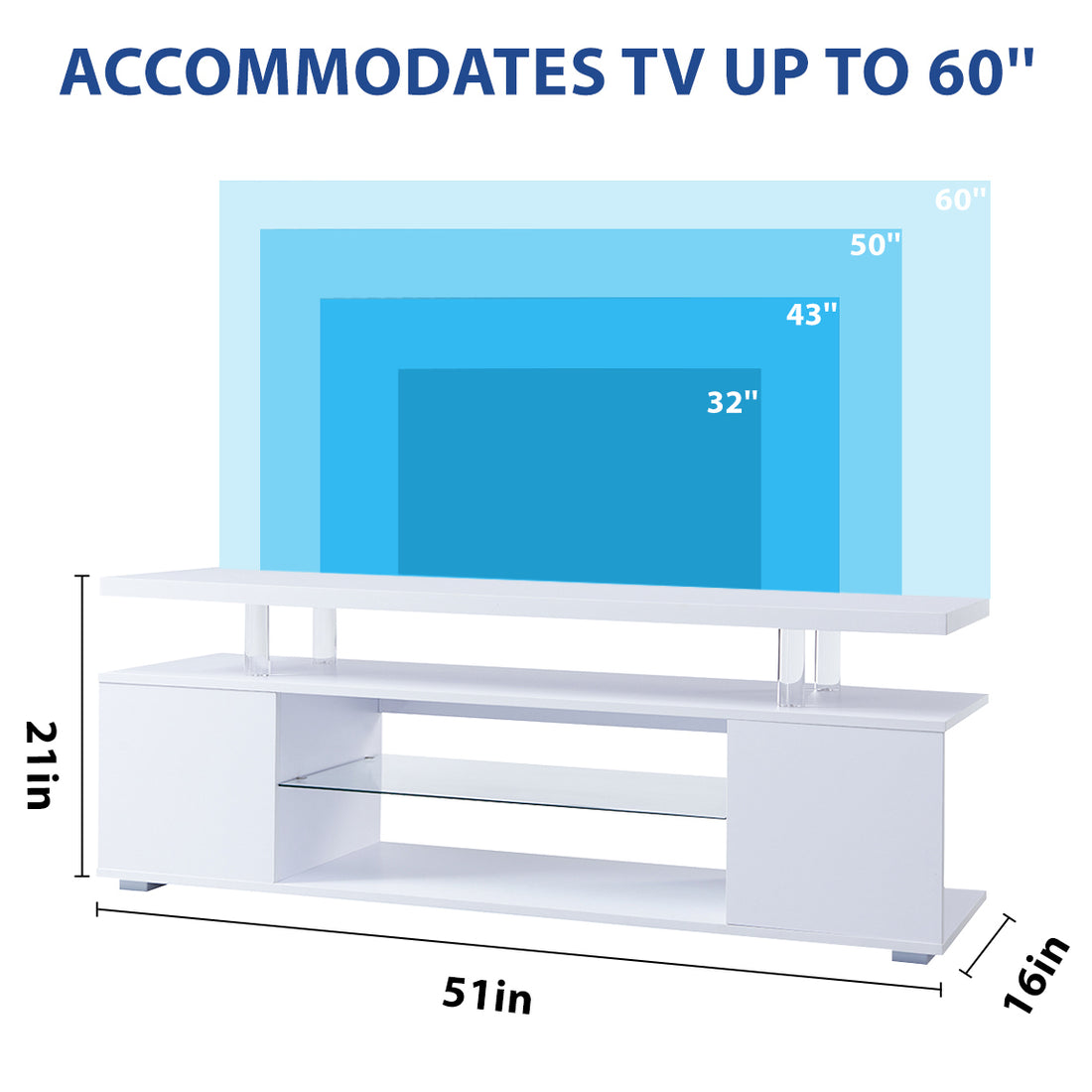 Tv Stand For 65 Inch Tv Led Gaming Entertainment Center Media Storage Console Table With Large Side Cabinet For Living Room White White Dining Room 60 69 Inches American Design,Modern Engineered Wood