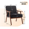 Mid Century Modern Chair, Living Room Chair With Solid Wood Frame, Accent Chair Extra Thick Backrest, Wingback Chair For Bedroom, Reading Room, Living Room, Lounge Chair Indoor Black Primary Living Space Mid Century Modern Foam Velvet