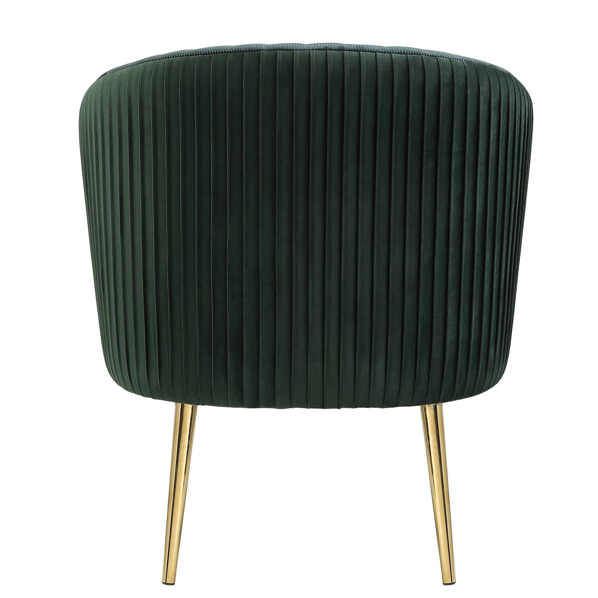 Green And Gold Tufted Back Barrel Chair Green Primary Living Space Modern Velvet
