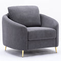 Grey Loose Back Accent Chair Gray Gray Primary Living Space Modern Wood Fabric