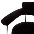 Upholstered Armchair Dining Chairs With Metal Legs Set Of 2 ,Black Black Fabric Metal