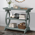 Newport Console Table For Living Room,Kitchen,Entyway Antique Light Green Antique Light Green Desk Top Primary Living Space American Design Floor Mount Console Tables Lacquered Solid Wood Mdf Mdf