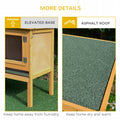 Pawhut Wooden Rabbit Hutch Bunny Cage With Openable Waterproof Roof, No Leak Tray Sturdy Fir Wood Build For Indoor Outdoor Yellow Wood