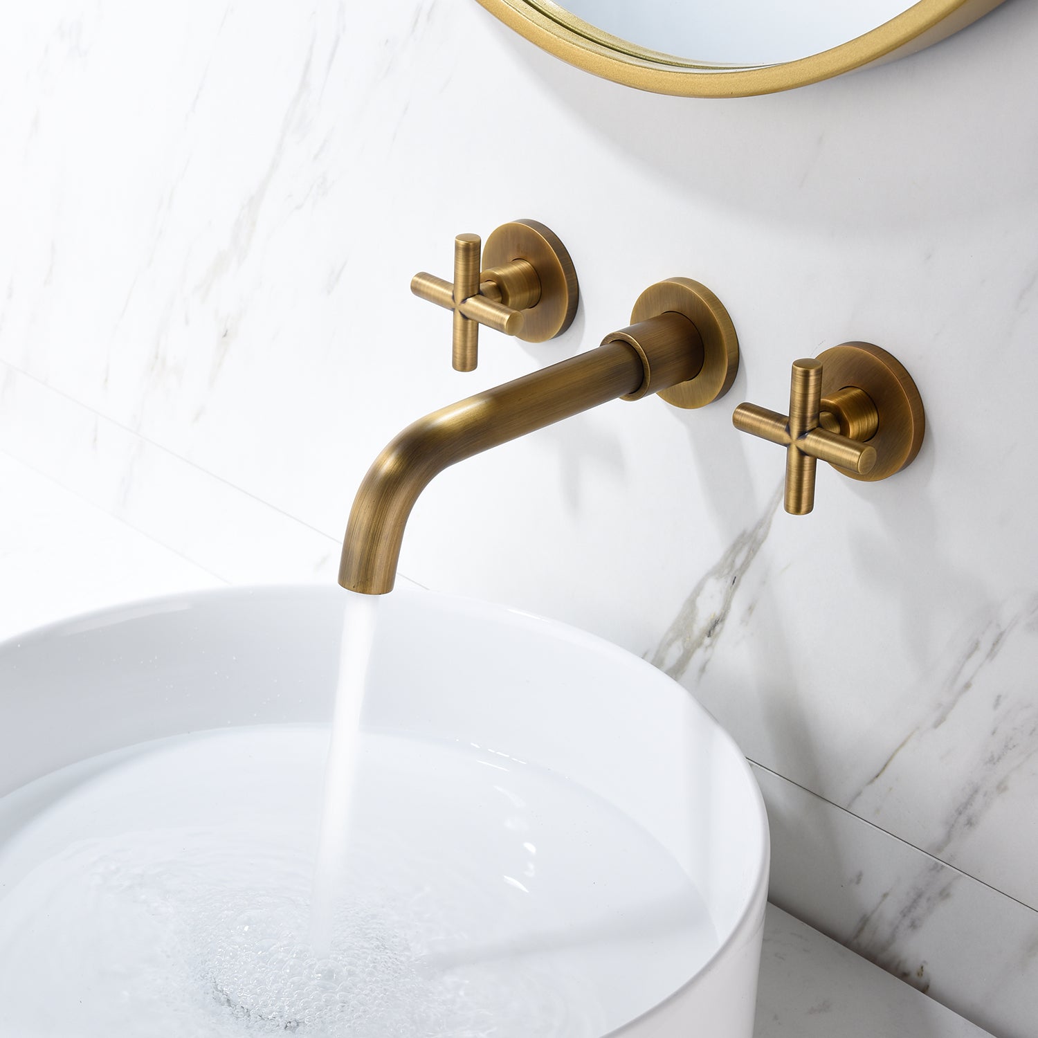 Bathroom Faucet Wall Mounted Bathroom Sink Faucet Bronze Brass