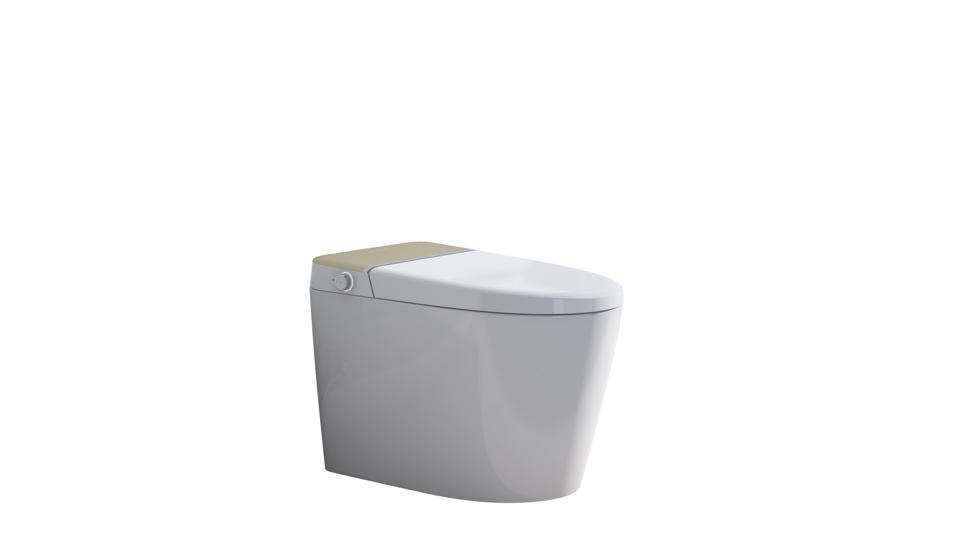 Smart Toilet With Built In Bidet Seat, Tankless Toilet With Auto Lid Opening, Closing And Flushing, Heated Seat, Digital Display, Remote Control, Elongated White Gold Bathroom Modern