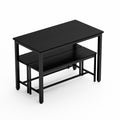 Dining Table Set, Bar Table With 2 Dining Benches, Kitchen Table Counter With Chairs, Industrial For Kitchen Breakfast Table, Living Room, Party Room, Black43.3 L X23.6 W X 29.9 H Black Particle Board