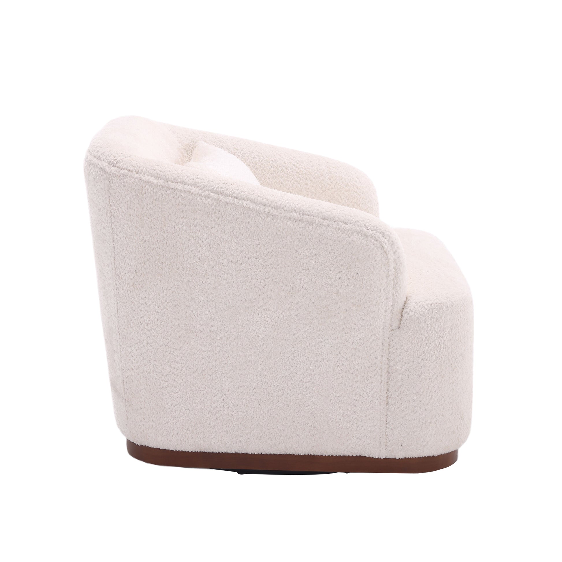 Coolmore Swivel Barrel Chair, Comfy Round Accent Sofa Chair For Living Room, 360 Degree Swivel Barrel Club Chair, Leisure Arm Chair For Nursery, Hotel, Bedroom, Office, Lounge White Boucle White Primary Living Space Foam Boucle