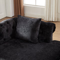 81 Inch Chenille Face To Face Chaise Lounge With Two Pillows,Nailhead Trim,Button Tufted Design And Rolled Arms For Lounge, Living Room And Office Black Chenille 1 Seat