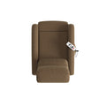 The Chestnut Recliner Brown Polyester Power Remote Wood Soft Cushion Back Push Button Fiber Foam Pads Polyester