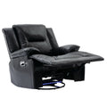 Home Theater Recliner Set Manual Recliner Chair With A Led Light Strip Two Built In Cup Holders For Living Room,Bedroom, Black Black Foam Pu