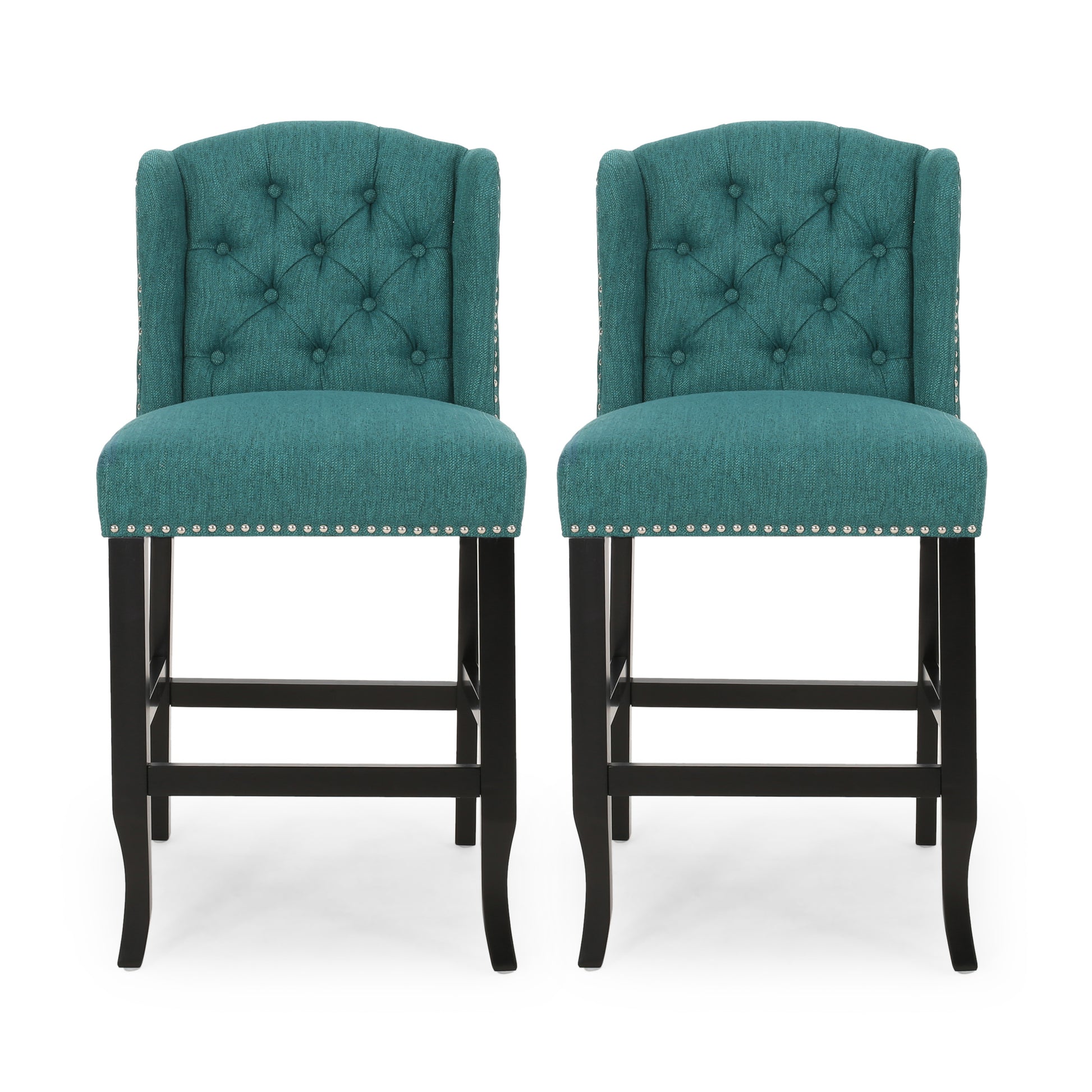 Vienna Contemporary Fabric Tufted Wingback 27 Inch teal-fabric