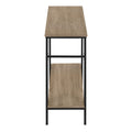 Accent Table, Console, Entryway, Narrow, Sofa, Living Room, Bedroom, Brown Laminate, Black Metal, Contemporary, Modern Taupe Metal