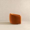 Elise Mid Century Modern Burnt Orange Velvet Swivel Chair Burnt Orange Mid Century Modern Foam Velvet