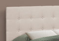 Bed, Headboard Only, Full Size, Bedroom, Upholstered, Beige Linen Look, Transitional Beige Foam Solid Wood Mdf