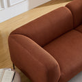 Wks2 Brown Sofa Can Be Placed In The Studio, Living Room, Attic Multiple Scenes, Modern Style Simple Fashion, Size 89.37* 35.43* High 28.74 Inches Brown Fabric 3 Seat