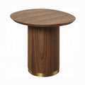 Walnut End Table With Pedestal Walnut Primary Living Space Round Wood Pedestal