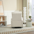 Jiada Upholstered Swivel Glider.Flannel Fabric.Rocking Chair For Nursery In Beige.Modern Style One Left Bag Beige Primary Living Space Foam Fabric Metal