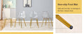 Table And Chair Set.Modern Luxurious Black Marble Patterned Tempered Glass Dining Table Set With 6 Transparent Pp Chairs.Multiple Transparent High Quality Pp Dining Chairs With Golden Legs. Gold