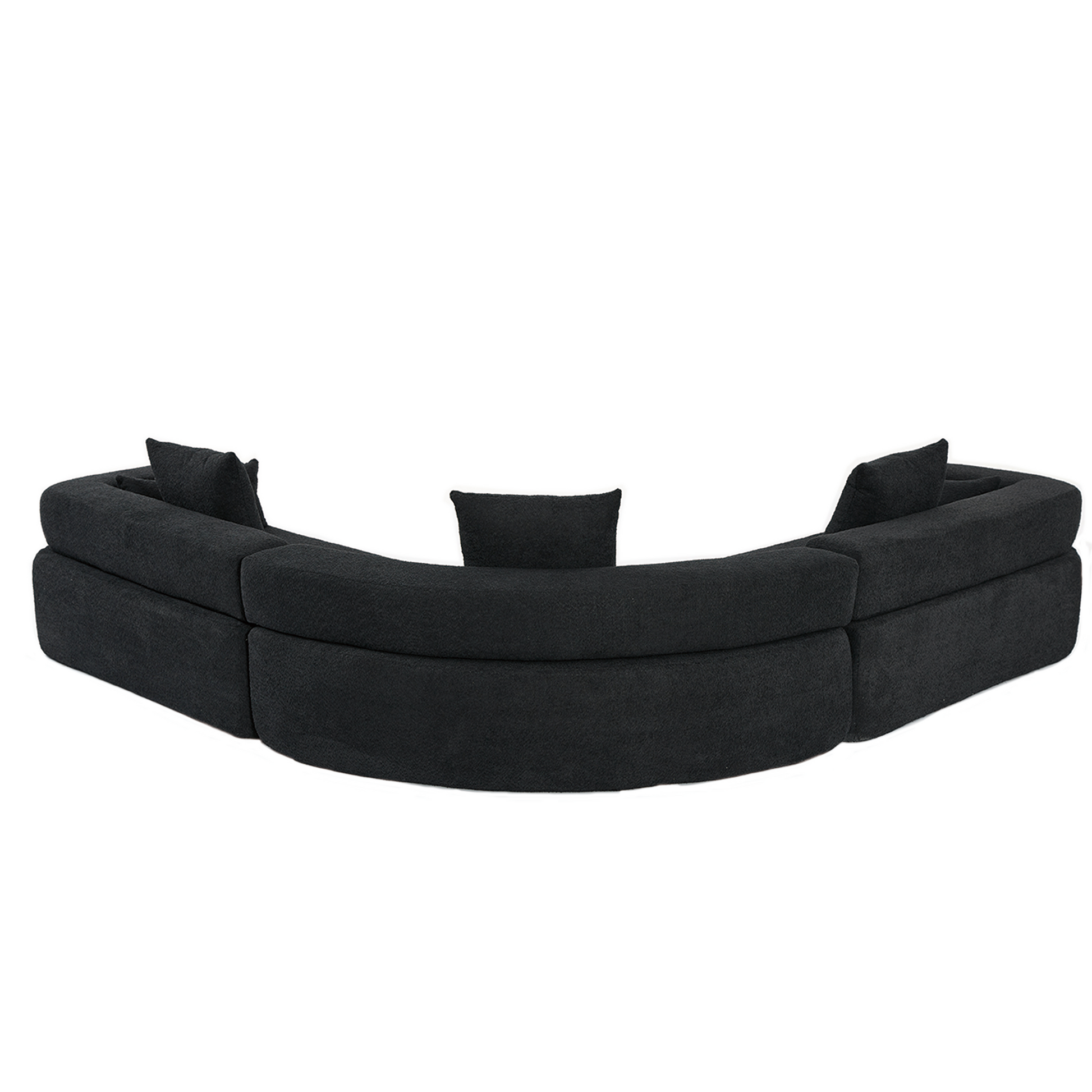 Arrived Oversized Combination Sofa,Curved Sofa,Upholstered 4 Seater Couch For Living Room, Modern Modular 3 Piece Free Combination, Semicircular Modular Sofaboucle, Black Black Polyester Primary Living Space Soft Tight Back Modern Square Arms Foam