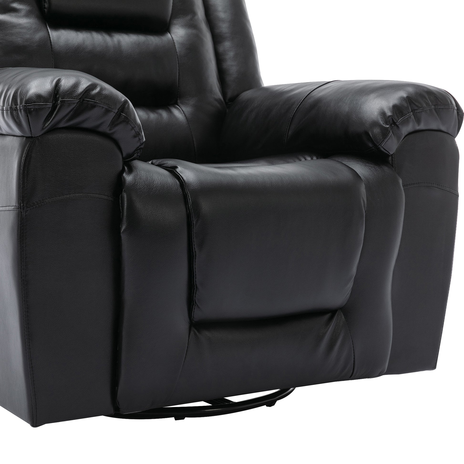 2 Seater Home Theater Recliner Manual Recliner Chair With A Storage Box And Two Cup Holders For Living Room,Bedroom, Black Old Sku:Pp302954Aab Black Foam Pu Leather