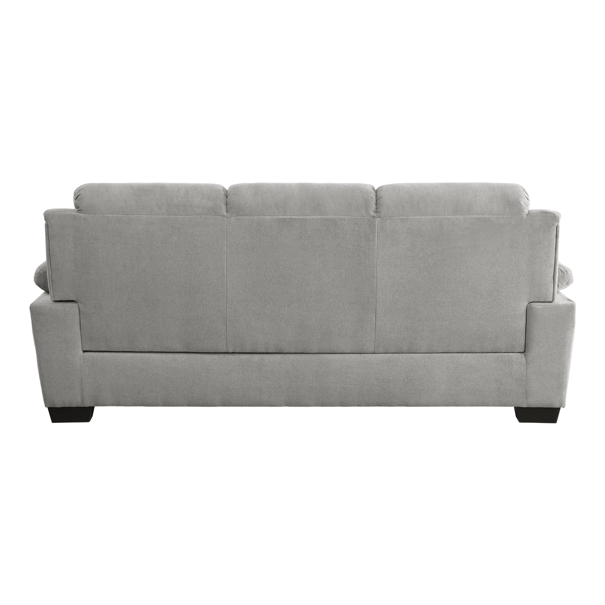 Plush Seating Comfortable Sofa 1Pc Gray Textured Fabric Channel Tufting Solid Wood Frame Modern Living Room Furniture Gray Polyester Wood Primary Living Space Contemporary Pillow Top Arms Solid Wood 3 Seat