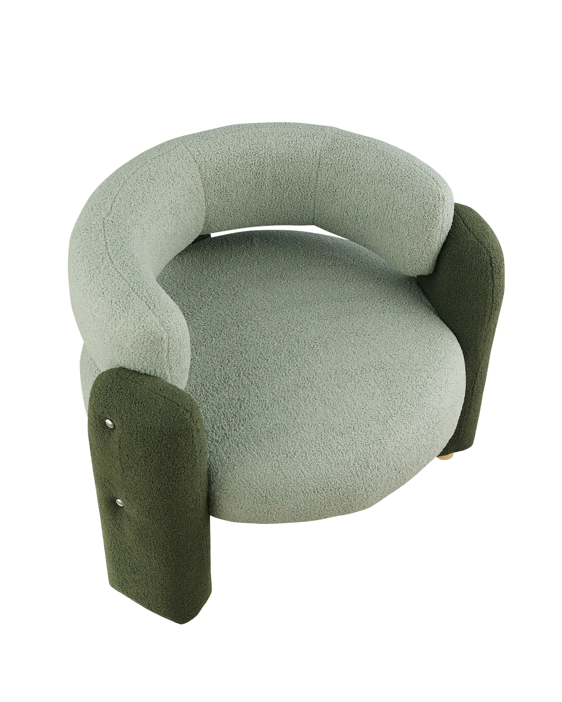 Accent Chair Green Fabric