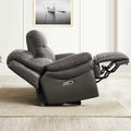 Springdale Power Headrest Zero Gravity Reclining Loveseat Gray Memory Foam Genuine Leather