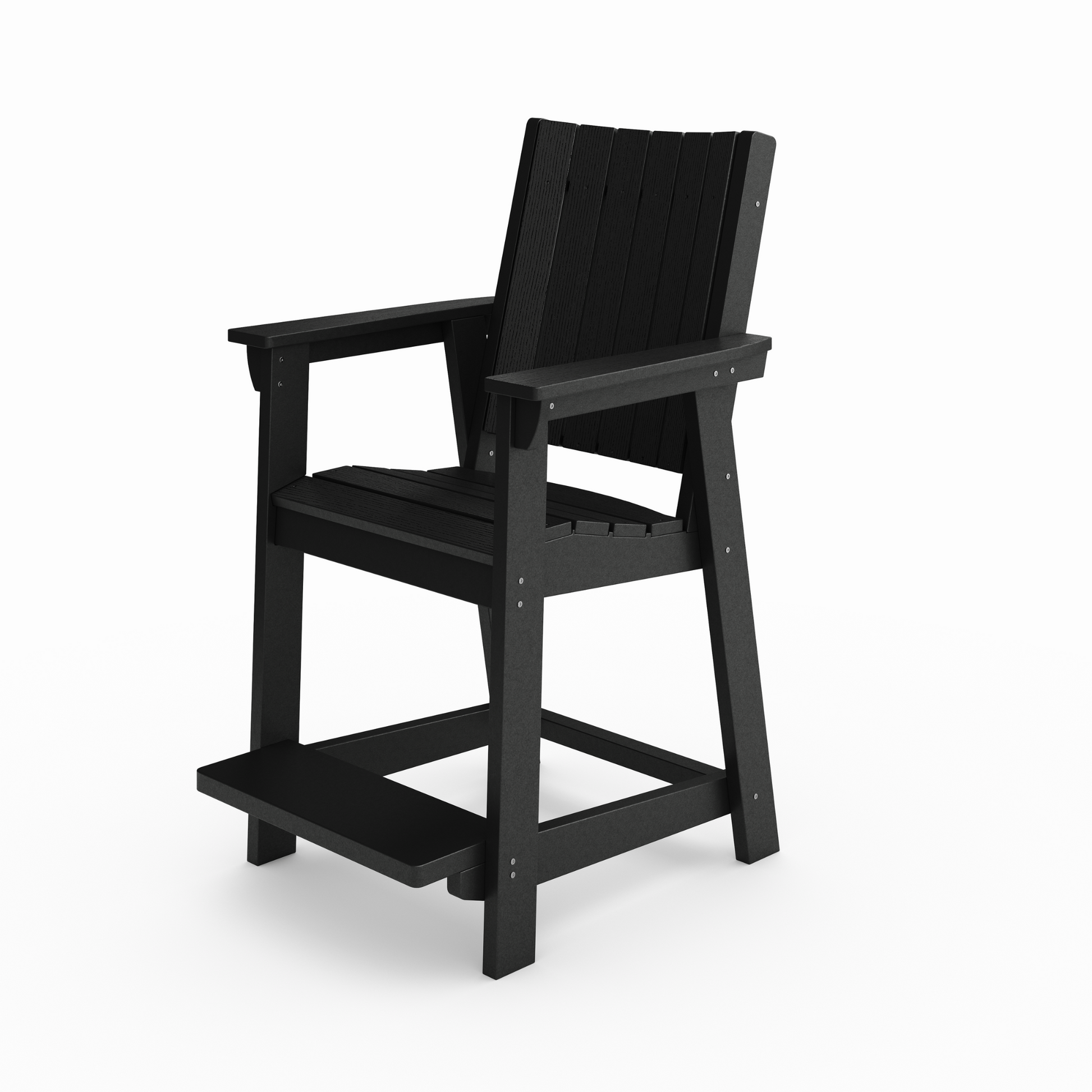 Black Modern Counter Chair Sleek Hdpe Poly Lumber For Dining, Patio, And Garden Comfort No Dining Set Black Weather Resistant Frame American Traditional Hdpe Hdpe