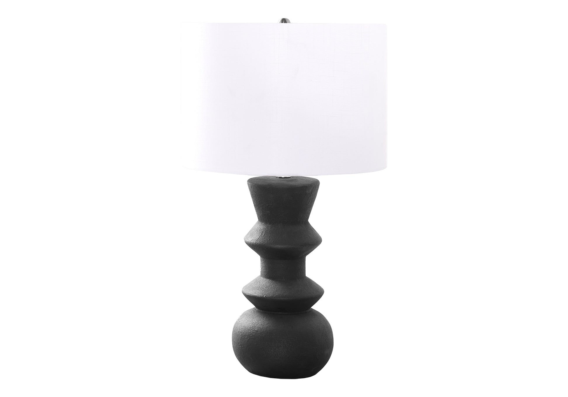 Lighting, 26"H, Black Ceramic, Ivory Cream Shade, Contemporary Black Ceramic