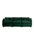 Oversized Modular Cushion Sofa, Portable Ottoman, L Shaped Corner Low Back Deep Seating Spacious Sofa Setfor Home Apartment Living Room Set, Green Corduroy Green Corduroy 3 Seat