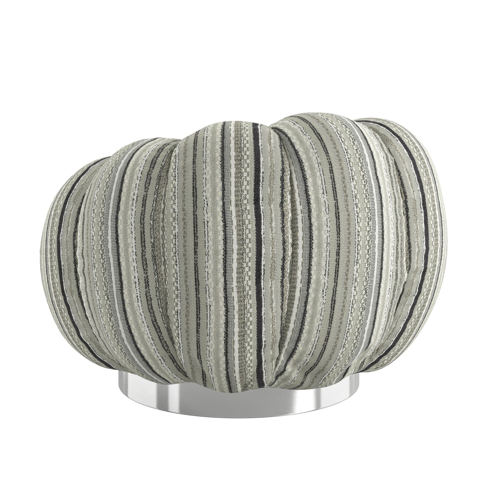 Lillie Black Stripe Pumpkin Swivel Accent Chair Black Primary Living Space Transitional Foam Solid Wood