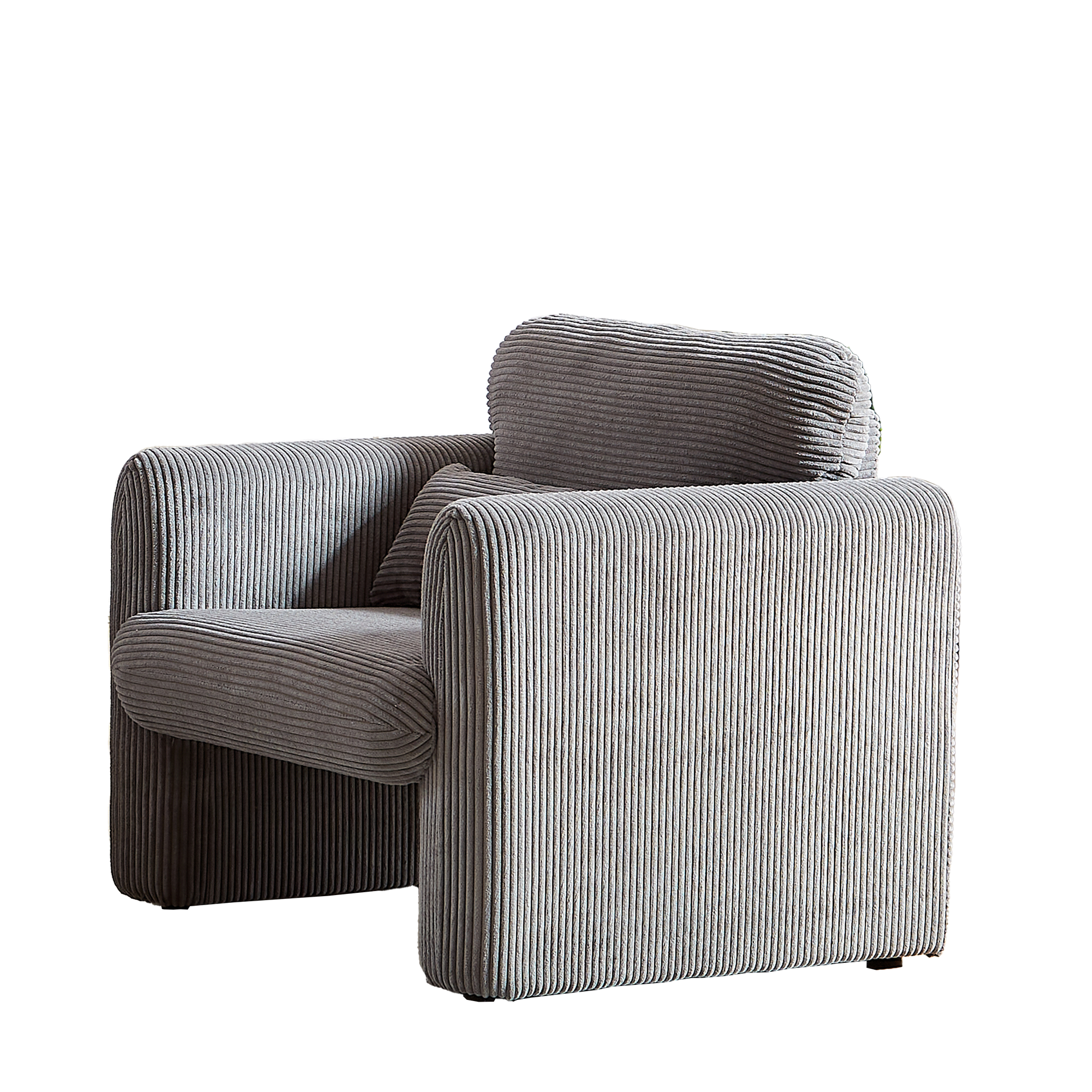 Two 60"Corduroy Fabric Sofa With 33" Single Sofa, Modern Sofa With Support Pillow, For Apartment, Office, Living Room & Bedroom Grey Corduroy 5 Seat