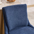 Modern Dining Chairs Set Of 2,Double Layer Cushioned Chenille Fabric Upholstered Accent Side Leisure Chairs With Mid Back And Curved Solid Wood Legs For Living Room Dining Room Blue Blue Dining Room American Design Dining Chairs Rubberwood Set Of 2 Foam