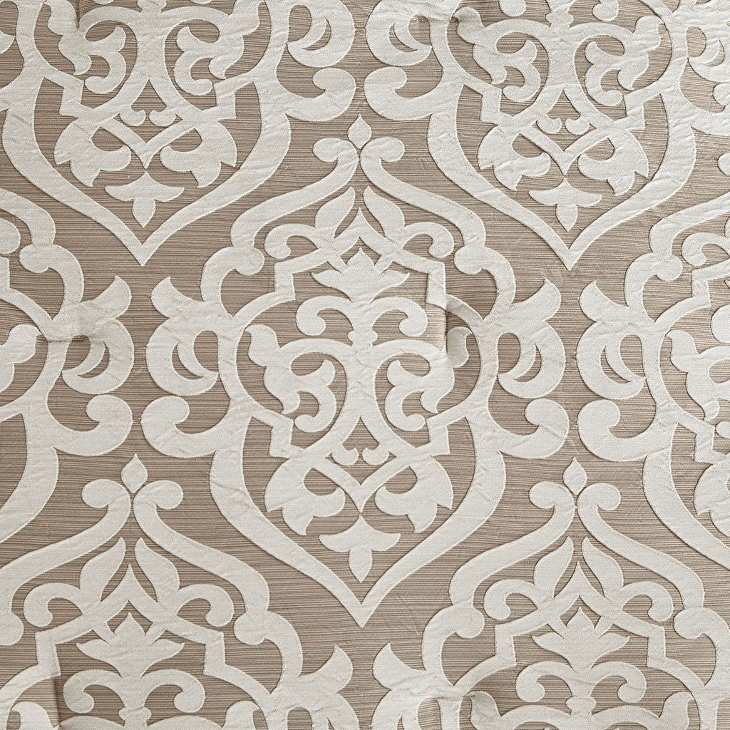 8 Piece Jacquard Comforter Set Tan Ivory Queen Queen Tan Ivory Polyester