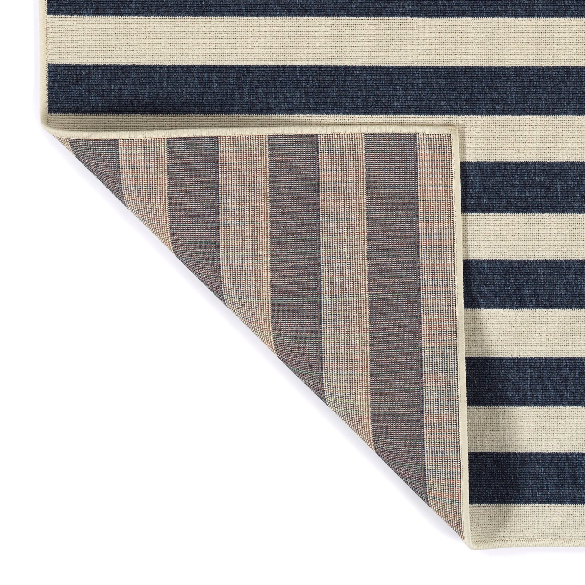 Casual, Contemporary, Transitional, Striped, Nautical, Geometric, Coastal, Nautical, Textured Loop Pile 7'2"X 10'5" Rectangle Area Rug Navy Polypropylene