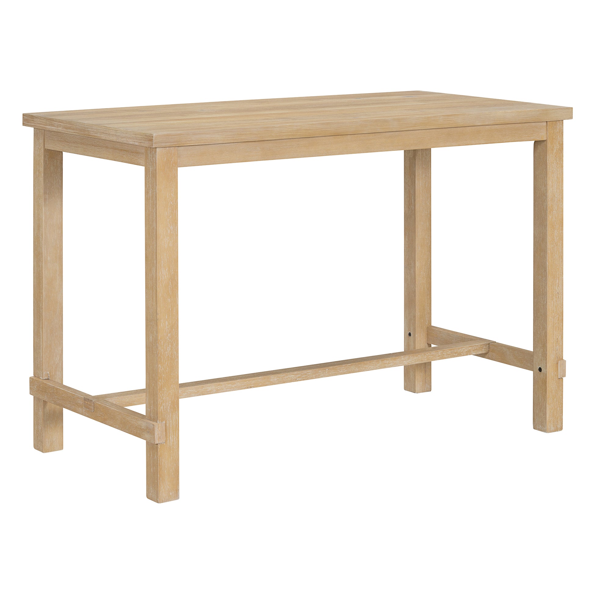 5 Piece Counter Height Dining Set, Classic Elegant Table And 4 Chairs In Natural Wood Wash Natural Wood Wash Solid Wood