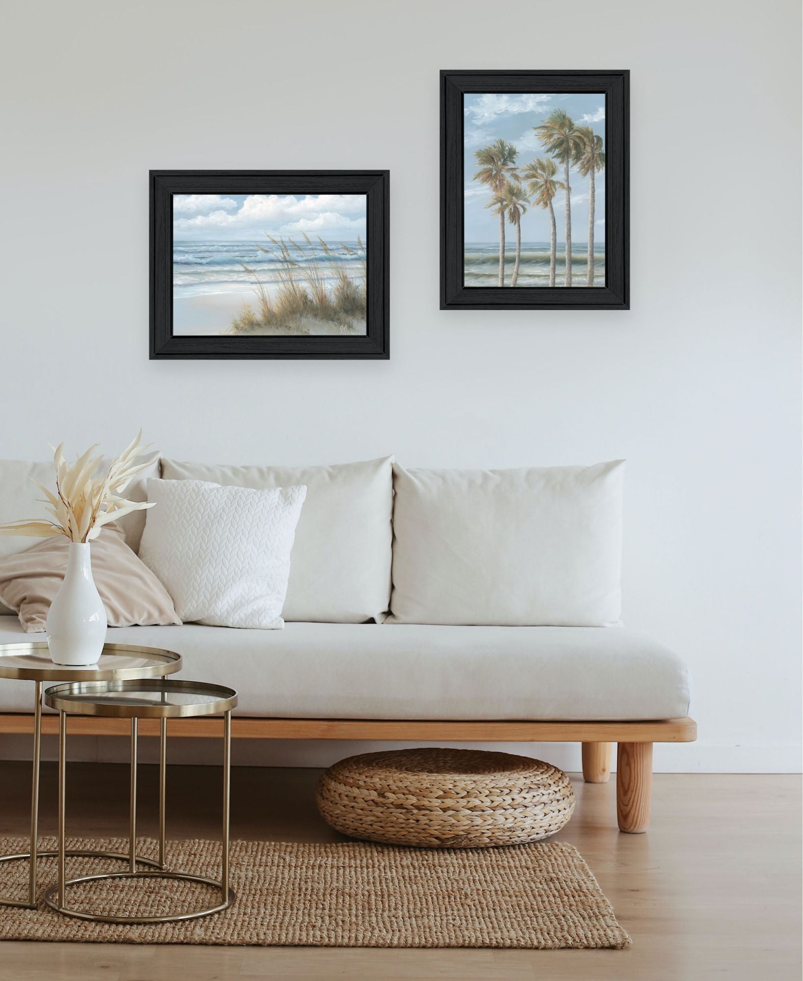 "Winds Of The Ocean Blowing The Palm Trees And Sea Oats" Framed Wall Art For Living Room, Wall Art Print For Home Decor, Bedroom Wall Art By Georgia Janisse Multicolor Wood Paper