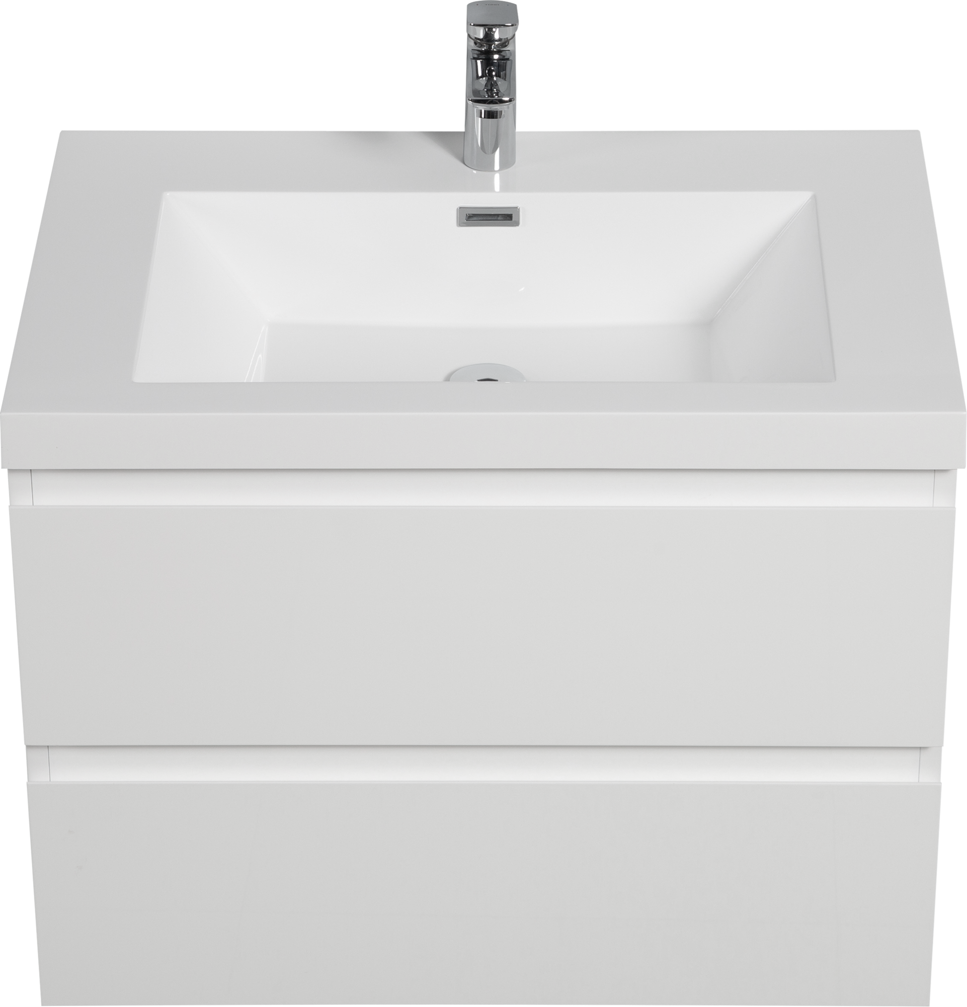 30" Floating Bathroom Vanity With Sink, Modern Wall Mounted Bathroom Storage Vanity Cabinet With Resin Top Basin And Soft Close Drawers, Glossy White 24V11 30Gw 2 White Bathroom Wall Mounted Mdf