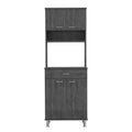 Bay Area Pantry, Two Door Cabinets, One Drawer, Four Adjustable Metal Legs Gray Kitchen Modern Melamine Engineered Wood