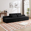 Convertible 3 In 1 Sleeper Sofa And Sectional Sofa With 4 Storage Space For Living Room,Corduroy Couch With 4 Pillows,Corduroy Black Corduroy 3 Seat