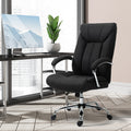 Vinsetto High Back Home Office Chair, Computer Desk Chair With Lumbar Back Support And Adjustable Height, Black Black Linen